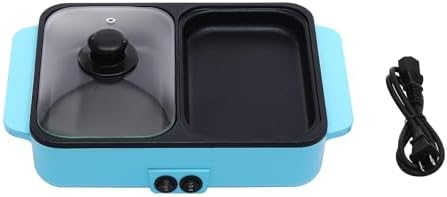 2 in 1 Electric Hot Pot & Grill, Nonstick Multifunctional Griddle for Shabu Shabu, Korean BBQ & Steak with Independent Temperature Control – Perfect for Family Gatherings!