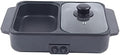 2-in-1 Electric Hot Pot & Grill - Nonstick Multifunction Griddle for Steak, Shabu Shabu, Korean BBQ - Independent Temperature Control, Ideal for Family Gatherings & Parties
