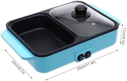 2 in 1 Electric Hot Pot & Grill, Nonstick Multifunctional Griddle for Shabu Shabu, Korean BBQ & Steak with Independent Temperature Control – Perfect for Family Gatherings!