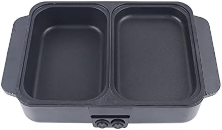 2-in-1 Electric Hot Pot & Grill - Nonstick Multifunction Griddle for Steak, Shabu Shabu, Korean BBQ - Independent Temperature Control, Ideal for Family Gatherings & Parties