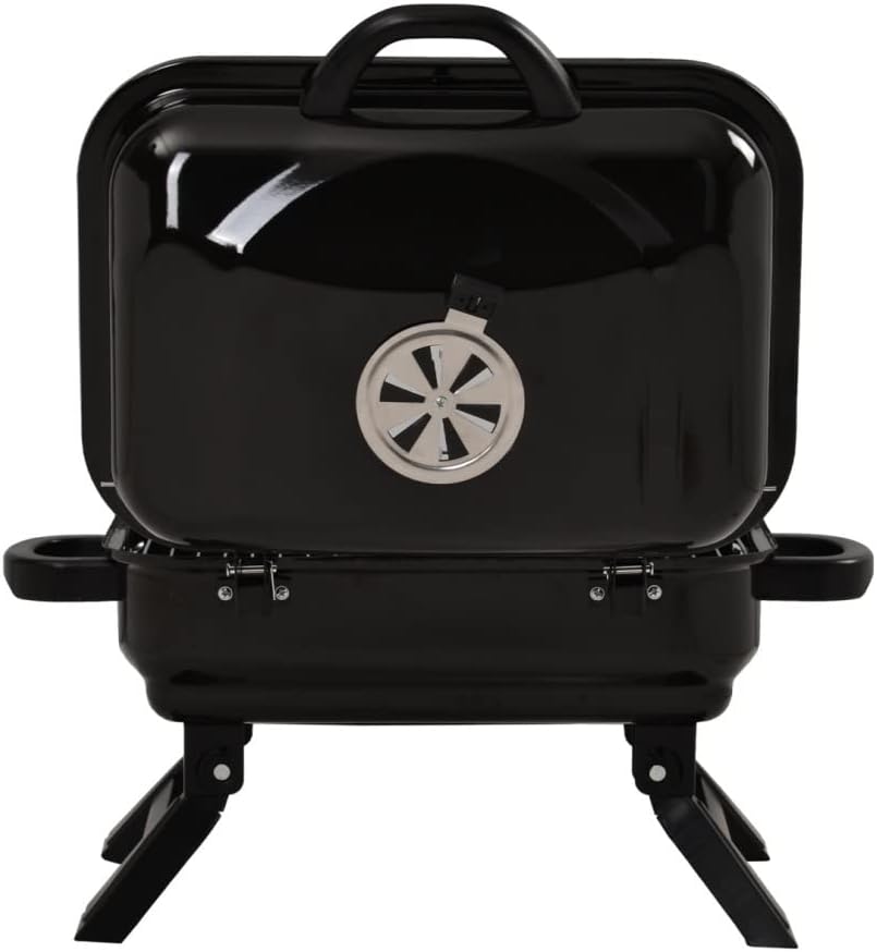 IRYZE Portable Charcoal Grill Portable BBQ Grill With Folding Legs And BBQ Tabletop Stainless Steel Charcoal BBQ Grill For Outdoor Cooking BBQ Grill for Outdoor, Black