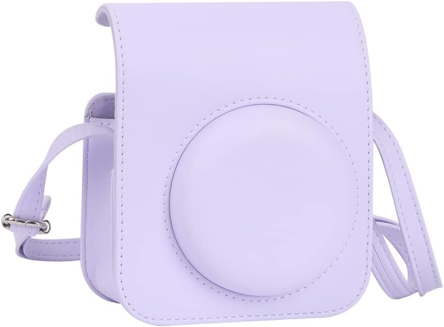 FUJIFILM INSTAX MINI 12 Instant Film Camera (Lilac Purple) Bundle with Fuji Instax Instant Film Single Pack, 10 Prints | Protective Case Purple | Photo Album Purple | Travel Stickers (6 Items)