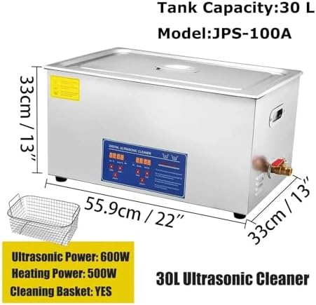 2L Ultrasonic Cleaning Machine - Digital Timer, Stainless Steel, Efficient Cleaner for Jewelry, Glasses, Watches, Bathroom Accessories - Home & Professional Ultrasonic Cleaner