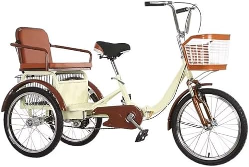 Folding 3-Wheel Trike for Adults - Low-Step Pedal Assist Cruiser Bike for Men & Women, Dual Brakes, Front Suspension, Rear Seat for Passengers & Cargo