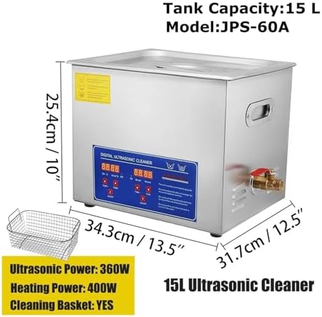 2L Ultrasonic Cleaner Machine - Digital Timer, Stainless Steel - Efficient Jewelry, Glasses, Watches & Bathroom Accessories Cleaner - Ideal for Home & Professional Use