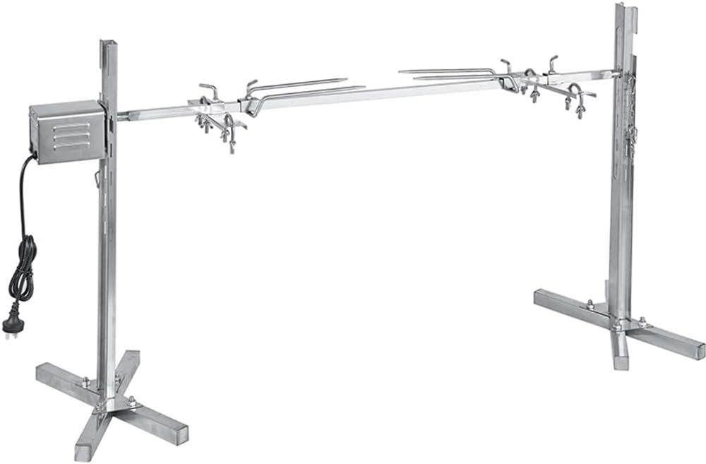 Adjustable Electric BBQ Rotisserie Grill for Heavy Loads for Outdoor Picnics, Campfires, and Tailgating