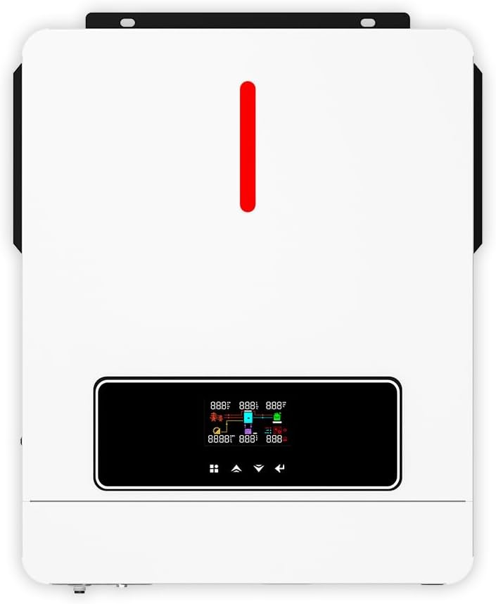 Y&H 6.2KW Solar Hybrid Inverter 48V AC220V On/Off-Grid Solar Inverter Built-in MPPT 120A Solar Charger, Two Load Output Power Max PV Power 6500W Input, Supports Batteryless
