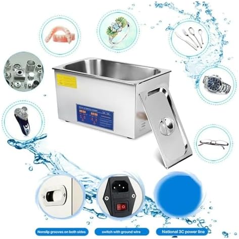 2L Ultrasonic Cleaner Machine - Digital Timer, Stainless Steel - Efficient Jewelry, Glasses, Watches & Bathroom Accessories Cleaner - Ideal for Home & Professional Use