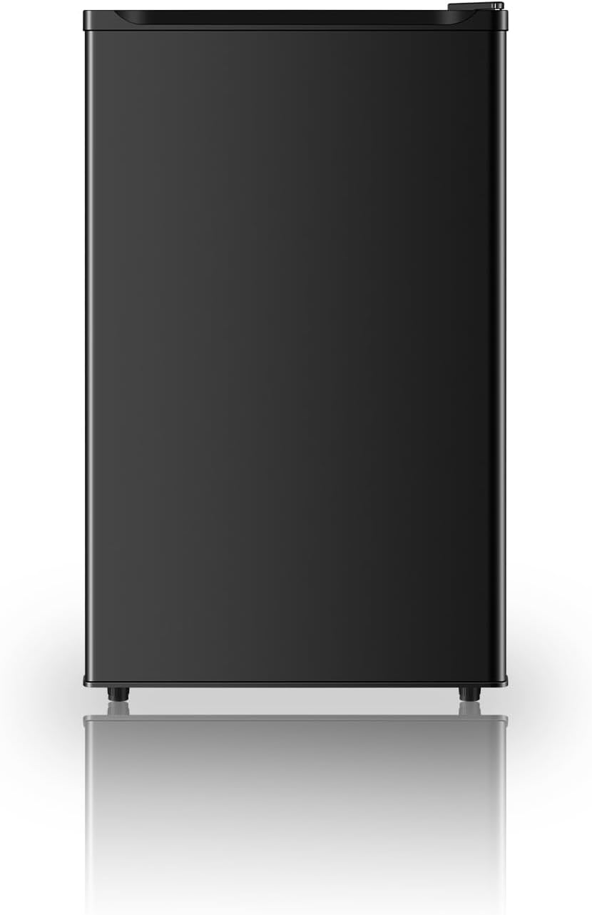 HAILANG 4.4 Cu.Ft Mini Fridge with Freezer, Single Door Mini Refrigerator, 5 Settings Temperature Adjustable, Compact Refrigerator for Apartment,Dorm, Office, Bedroom