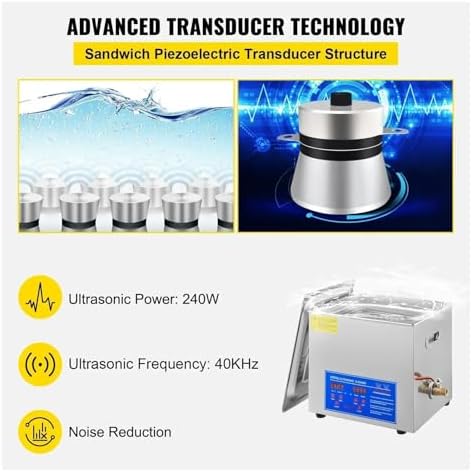 2L Ultrasonic Cleaner - Digital Timer Stainless Steel, Ideal for Jewelry, Glasses, Watches, Dental Tools - Powerful Ultrasonic Cleaning Machine for Home & Professional Use