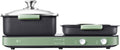 YYDS Hot Pot Household Multi-Function Barbecue Hot-Pot All-in-one Pot 7-Speed Firepower Adjustment Electric Grill Barbecue Pot Electric Grill (Color : Green)
