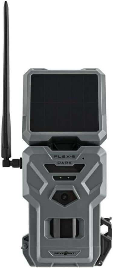 SPYPOINT Flex-S-Dark Solar Cellular Trail Camera – Built-in Solar Panel, 40MP Photos, 1080p Videos + Sound, No-Glow Game Camera, Night Vision, Motion Activated Trail Cam