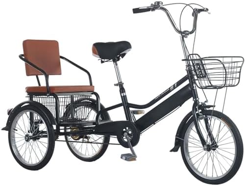 Adult Tricycle with Dual Brakes – 3-Wheel Cruiser Bike for Seniors, Women & Men – Low Step-Through Design for Comfortable Cycling, Cargo & Passenger Transport, Adjustable Seat & Handlebar