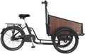 Inverted Pedal Tricycle for Adults & Seniors, 3-Wheel Bike with Adjustable Seat & Handlebar, Front Wooden Cargo Box for Child & Goods, Ideal for Cycling, Outings & Picnics