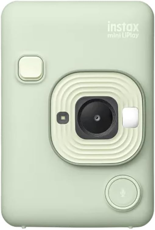 Fujifilm Instax Mini LiPlay Hybrid Instant Camera with 20 Instant Films and Photo Album. Plus Stickers. Bonus Quality Photo Microfiber Cloth (Matcha Green)