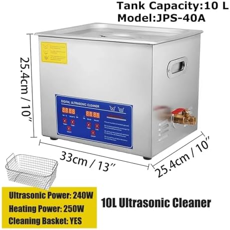 2L Ultrasonic Cleaning Machine - Digital Timer, Stainless Steel Jewelry Cleaner, Ideal for Glasses, Watches, Bathroom Accessories - Efficient Home & Professional Ultrasonic Cleaner