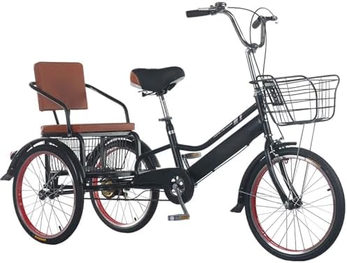 Adult Tricycle with Dual Brakes – 3-Wheel Cruiser Bike for Seniors, Women & Men – Low Step-Through Design for Comfortable Cycling, Cargo & Passenger Transport, Adjustable Seat & Handlebar