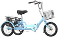 Folding Tricycle for Men & Women | 3-Wheel Pedal Assist Cargo Bike with Rear Basket | Adjustable Seat & Handlebar | Dual Brakes for Safety | Perfect for Shopping & Leisure