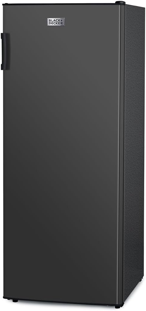 BLACK+DECKER 8.5 Cu. Ft. Upright Freezer, Stand Up Freezer with Mechanical Temperature Control, Freezer Upright with 3 Shelves and 4 Door Bins, Manual Defrost, R600a Refrigerant, BUF850LB, Black