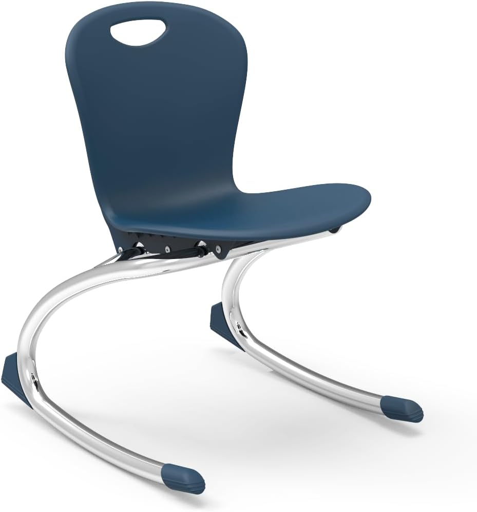 Virco ZROCK13 School Rocking Chair (4 Chairs) ZUMA Rocker Series 13' Seat Height for Students from Kindergarten - 1st Grade, Appropriate for Libraries, Break Rooms and Reading Nooks - Navy