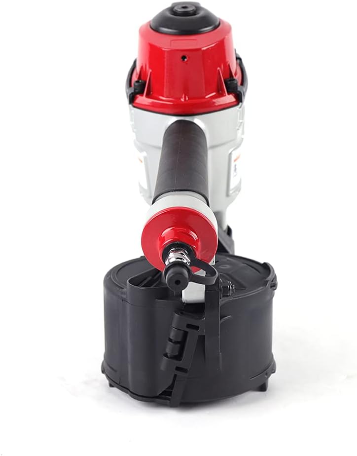 Pneumatic Coil Siding Nailer Industrial Portable Nail Gun with 350 Nails Capacity Tool-Free, Ergonomic Lightweight Depth Adjustable Side Load Magazine Nailing Machine for Wood Fence DIY Tools