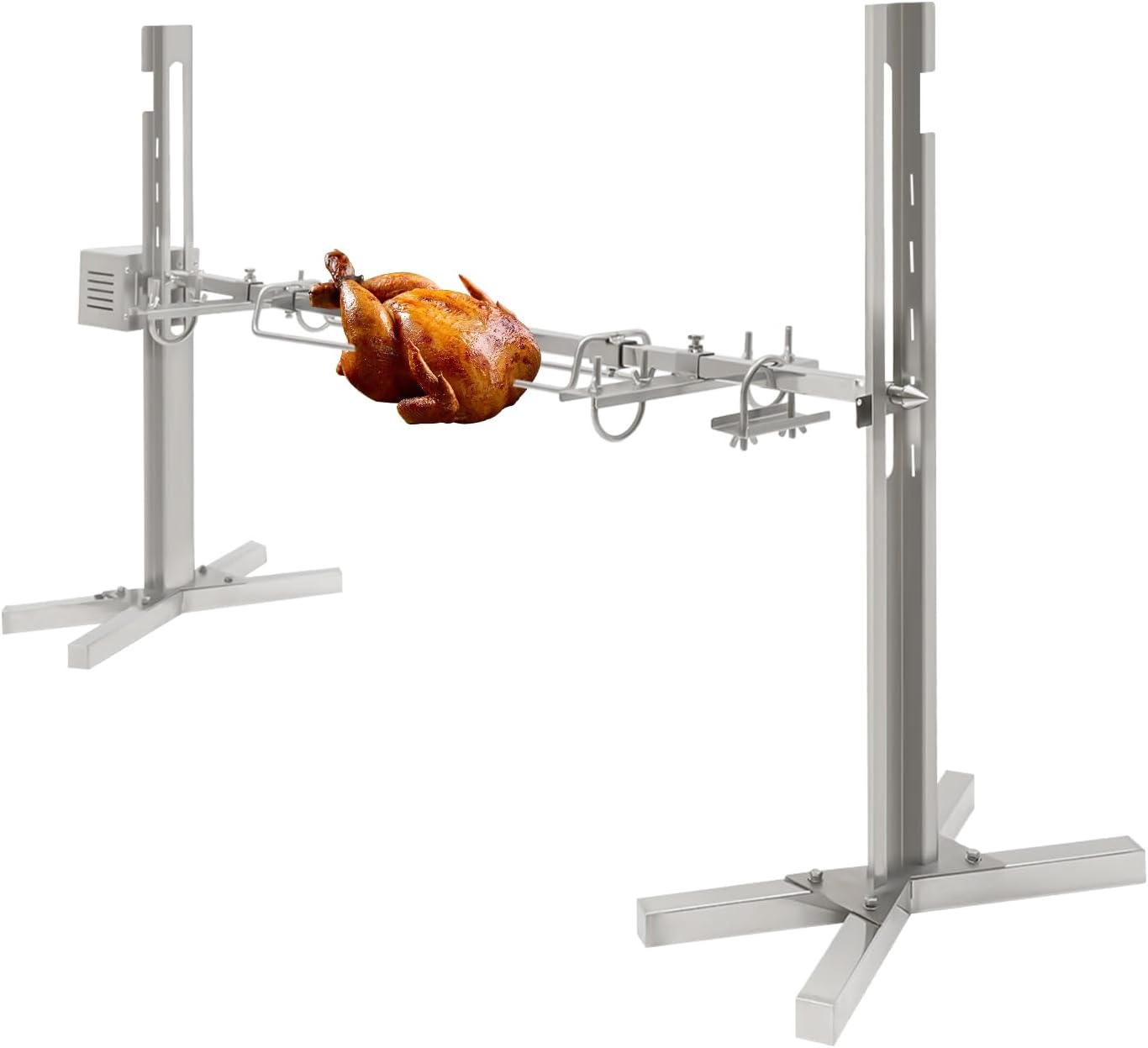Rotisserie Grill Kit, Tripod Rotisserie Roaster Stand, 25W Motor 360-Degree Rotation Design, Adjustable Height, Rated 88 LBElectric BBQ Grill Stand for Outdoor Camping Party