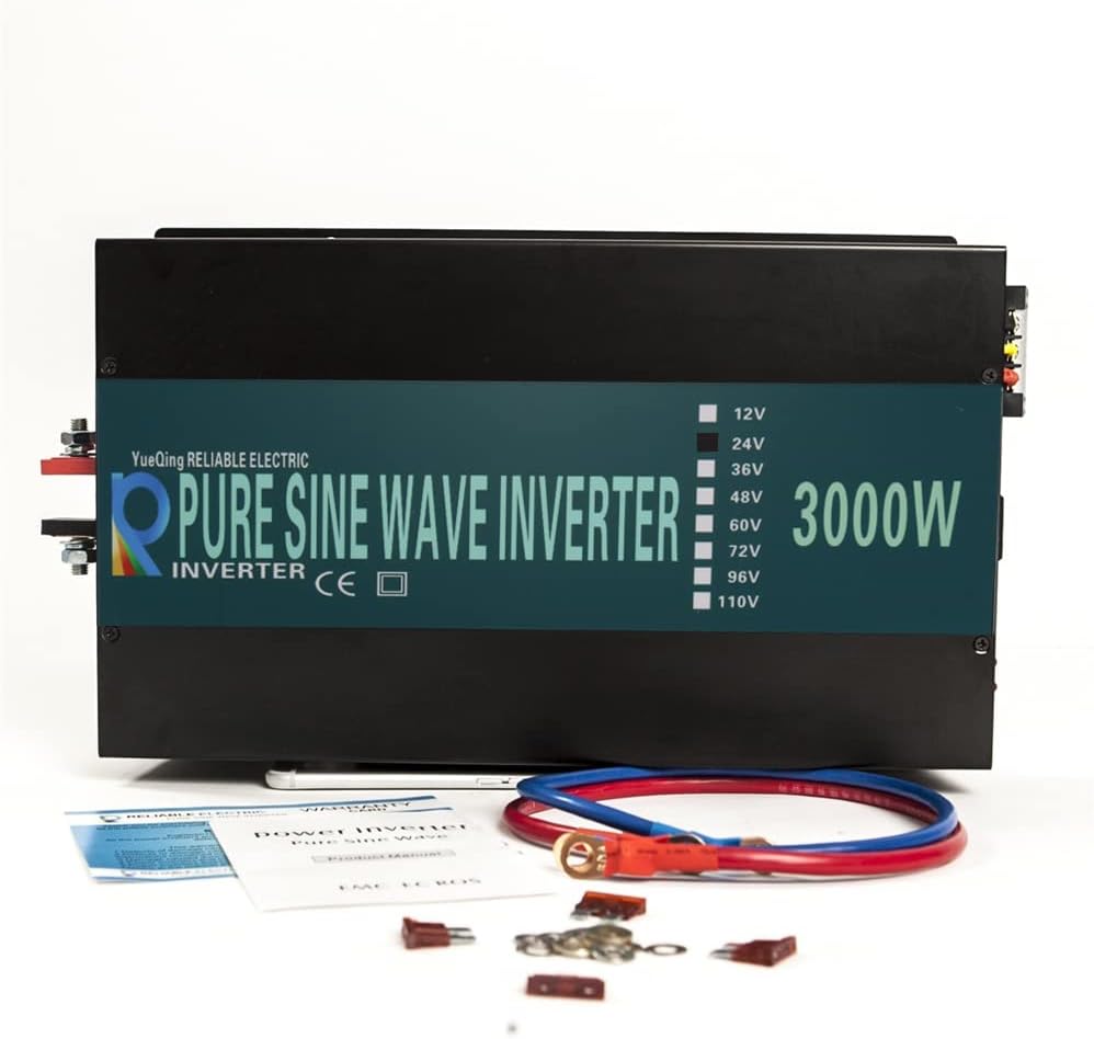 WZRELB Reliable 3000w Pure Sine Wave Solar Power Inverter 24v 110-120v 60hz With LED Display (Black) Solar System (RBP-3000S-LEDblack)