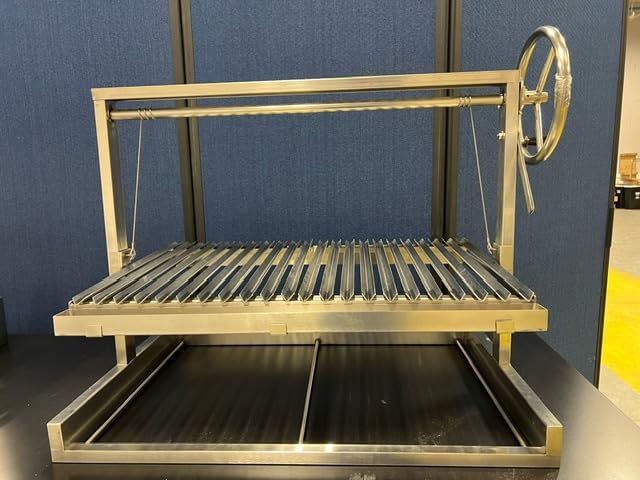 Santa Maria Grill Built in BBQ Cooking Grill -Argentine Barbecue V grate adjustable height
