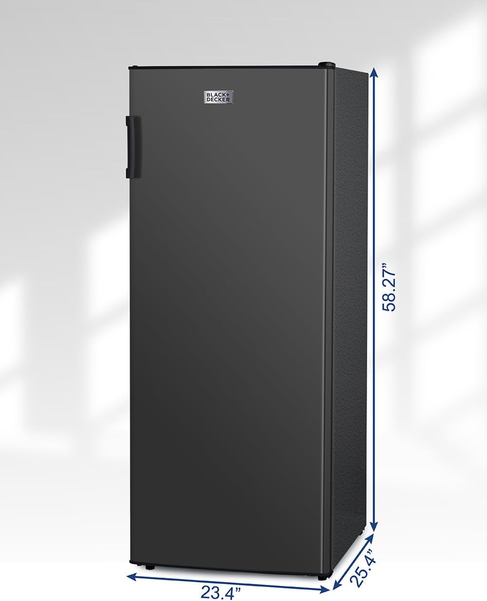 BLACK+DECKER 8.5 Cu. Ft. Upright Freezer, Stand Up Freezer with Mechanical Temperature Control, Freezer Upright with 3 Shelves and 4 Door Bins, Manual Defrost, R600a Refrigerant, BUF850LB, Black
