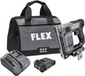 FLEX 24V Brushless Cordless 3/8-inch Crown Stapler Kit with 2.5Ah Lithium Battery and 160W Fast Charger - FX4521-1A