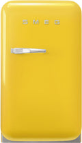 Smeg FAB5 Retro Mini Fridge – 50s Style Compact Small Refrigerator, 1.2 cu ft, Automatic Defrost, LED Lighting, Adjustable Shelves– Made in Italy – Perfect for Home, Dorm, Office, Hotel -Yellow
