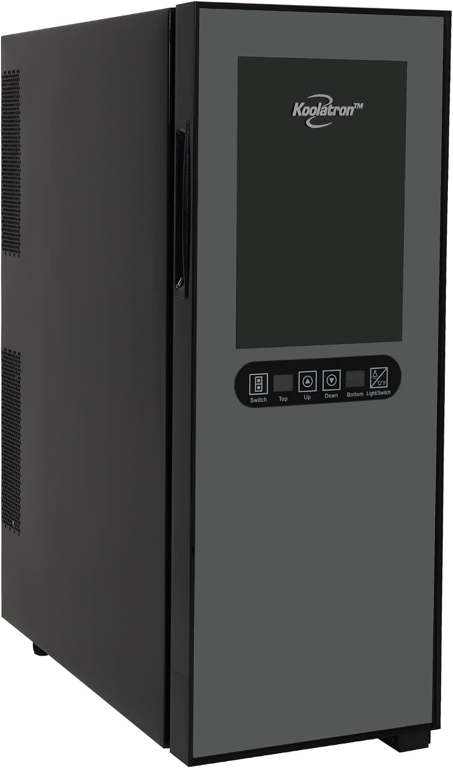 Koolatron Urban Series 12 Bottle Wine Cooler Refrigerator Dual Zone Thermoelectric Wine Fridge Freestanding Wine Cellar for Red White Sparkling Wine Ideal for Kitchen Apartment RV