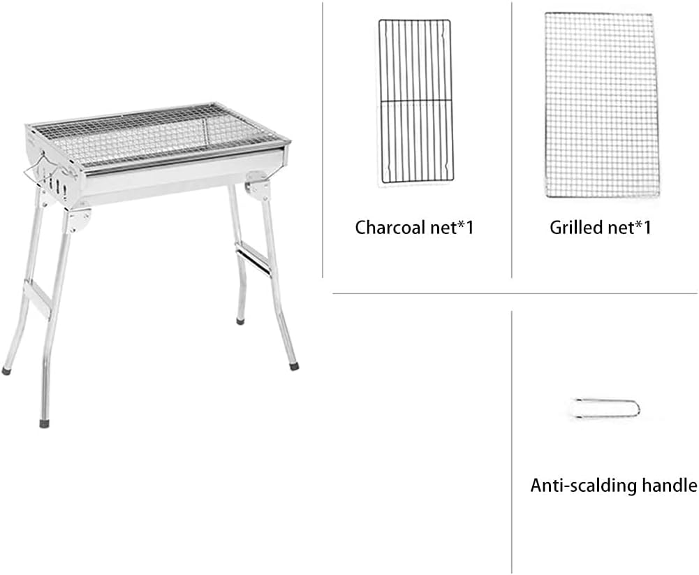 IRYZE Portable Charcoal Grill Folding Barbecue Charcoal Grill Stainless Steel Portable Lightweight Barbecue Grill BBQ Grill for Outdoor BBQ Grill for Outdoor