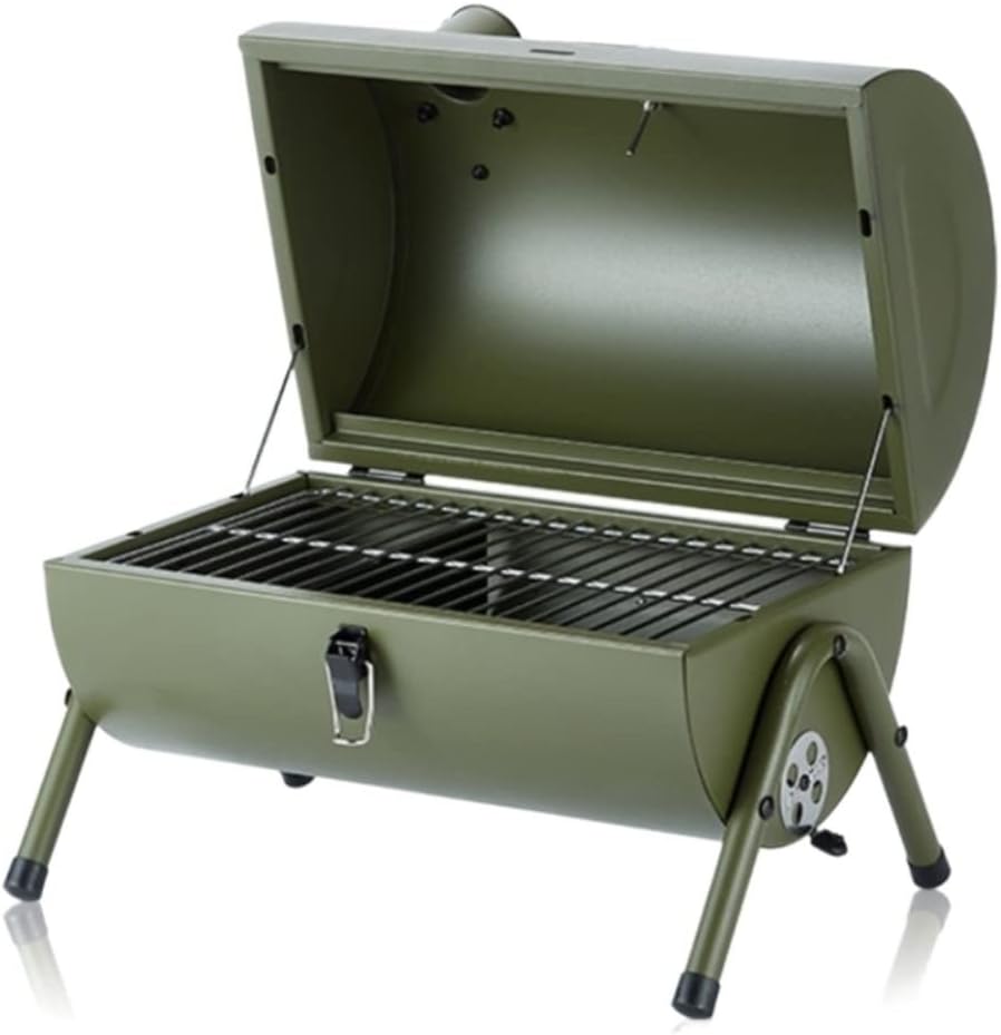 IRYZE Portable Charcoal Grill Portable Outdoor BBQ Grill Patio Camping Picnic Barbecue Stove for 3-5 People BBQ Grill for Outdoor (Color : Green)