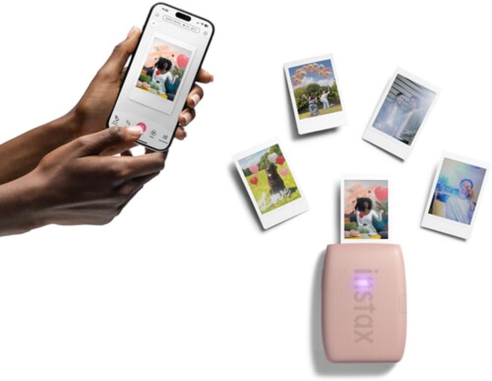 Fujifilm INSTAX Mini Link 3 Smartphone Printer | Rose Pink Bundled with INSTAX Mini Instant Film | 20 Exposures + Instax Mini Album, Borders, Stickers & Clips + Microfiber Cleaning Cloth (4 Items)