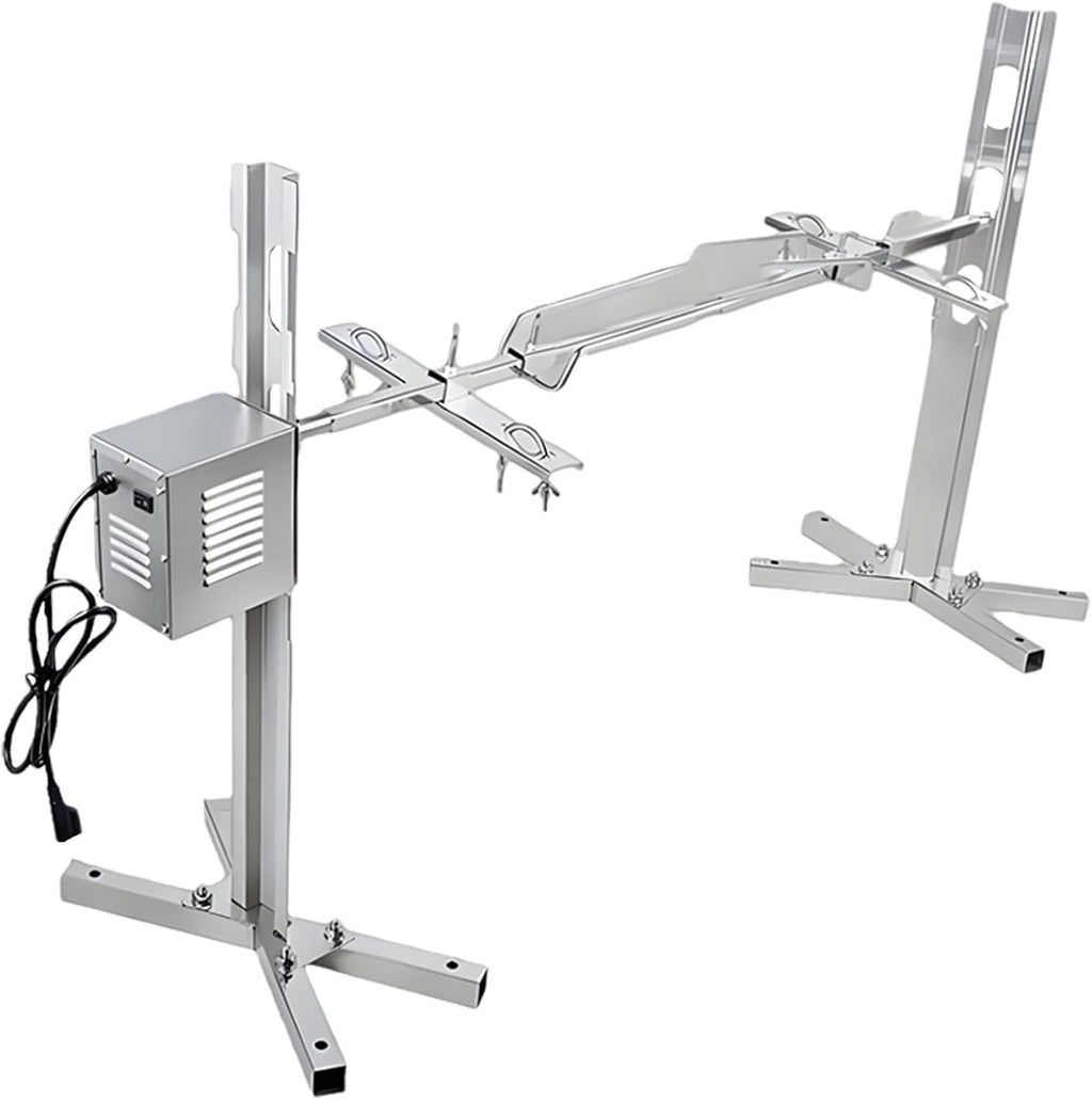Electric Rotisserie Grill, Stainless Steel with Auto Rotate Function, Adjustable Height, for Outdoor Barbecue Pig Lamb Spit Roast Chicken Roasted Lamb