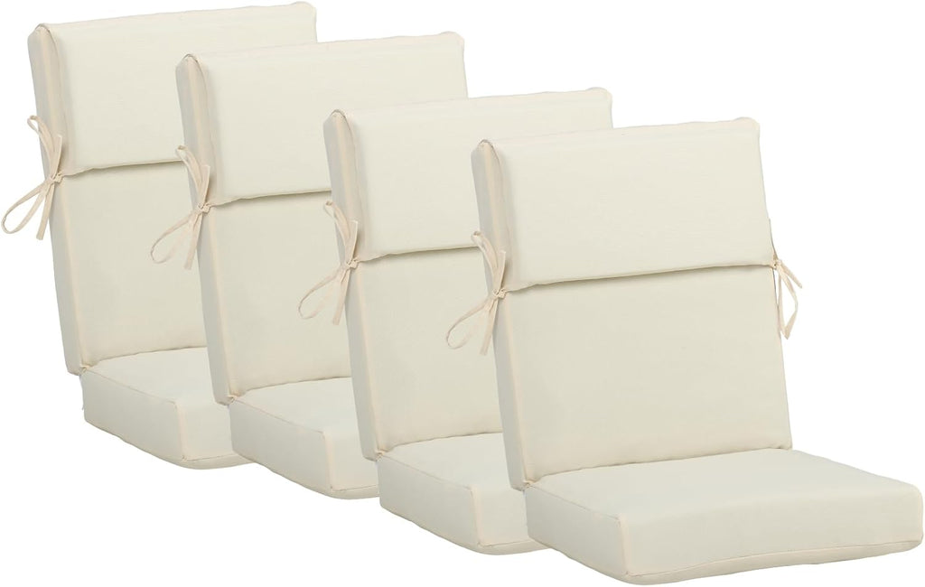BPS 20 x 20 Inch Outdoor Rocking Chair Cushion Set of 4, Fade-Resistant and Water-Resistant Olefin Fabric Patio Chair Cushions with Removable Cover and Straps for Outdoor/Indoor Swivel, Dining Chairs