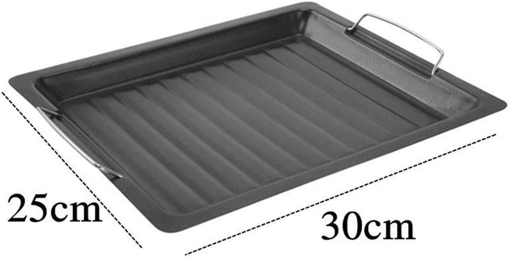30X25CM BBQ Frying Grill Plate Korean BBQ Frying Pan Non-Stick Grill Plate Kitchen Cooking Easy to Clean Picnic Outdoor Barbecue