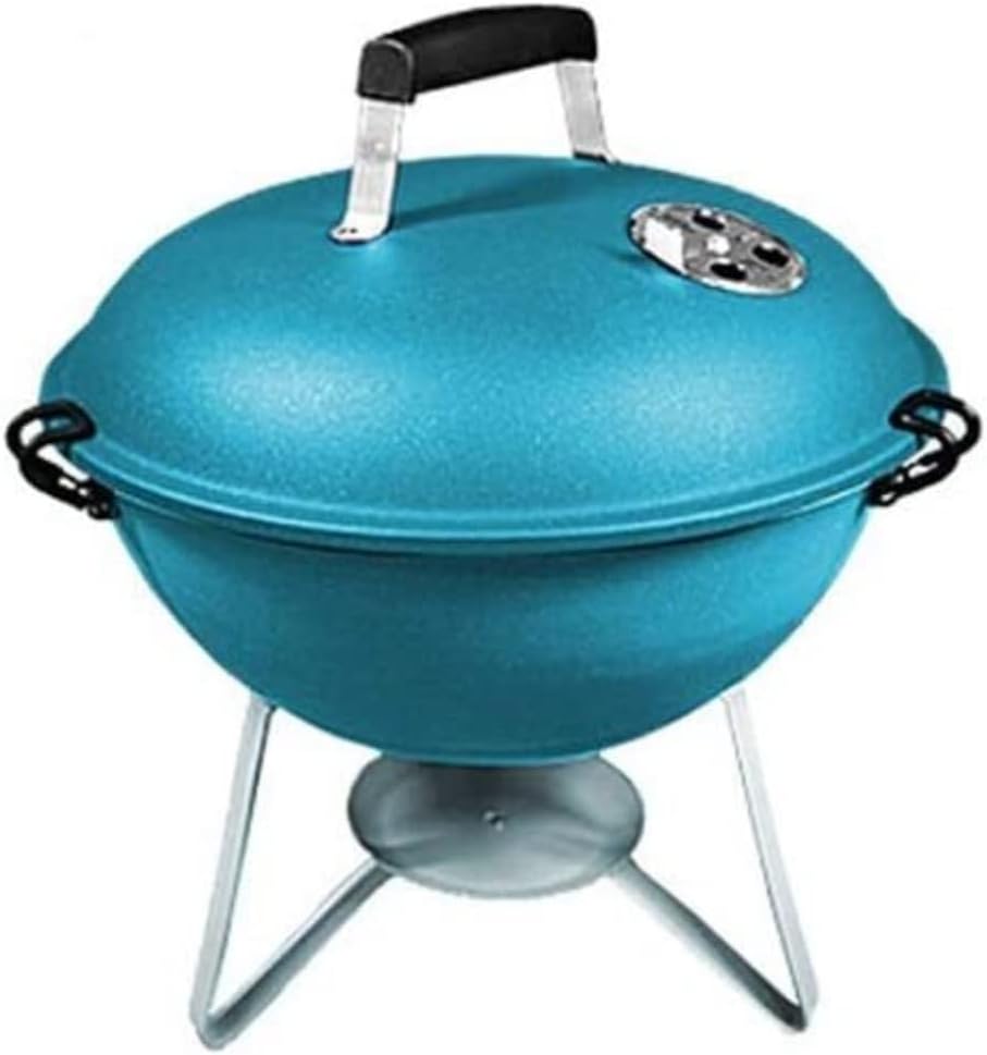 IRYZE Portable Charcoal Grill Portable Charcoal Grill Outdoor BBQ Grill Backyard Cooking Stainless Round Small Barbecue Grill Stove BBQ Grill for Outdoor (Color : Blue)