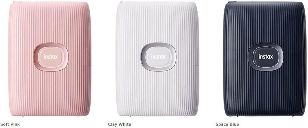 Fujifilm 16767155 Instax Mini Link 2 Smartphone Printer Clay White Bundle Instax Mini Twin Pack Picture Format Instant Daylight Film 20 Shots