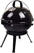IRYZE Portable Charcoal Grill Portable Charcoal Grill With Lid Outdoor Cooking Camping Charcoal Barbecue Folding BBQ Round Grill BBQ Grill for Outdoor, Black