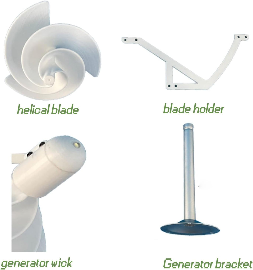 10W Micro Spiral Wind Turbine Generator, High-Efficiency DIY Breeze-Start Helical Generation Model Vertical Axis Wind Turbine Generator Model Permanent Magnet Power Model(5PCs)