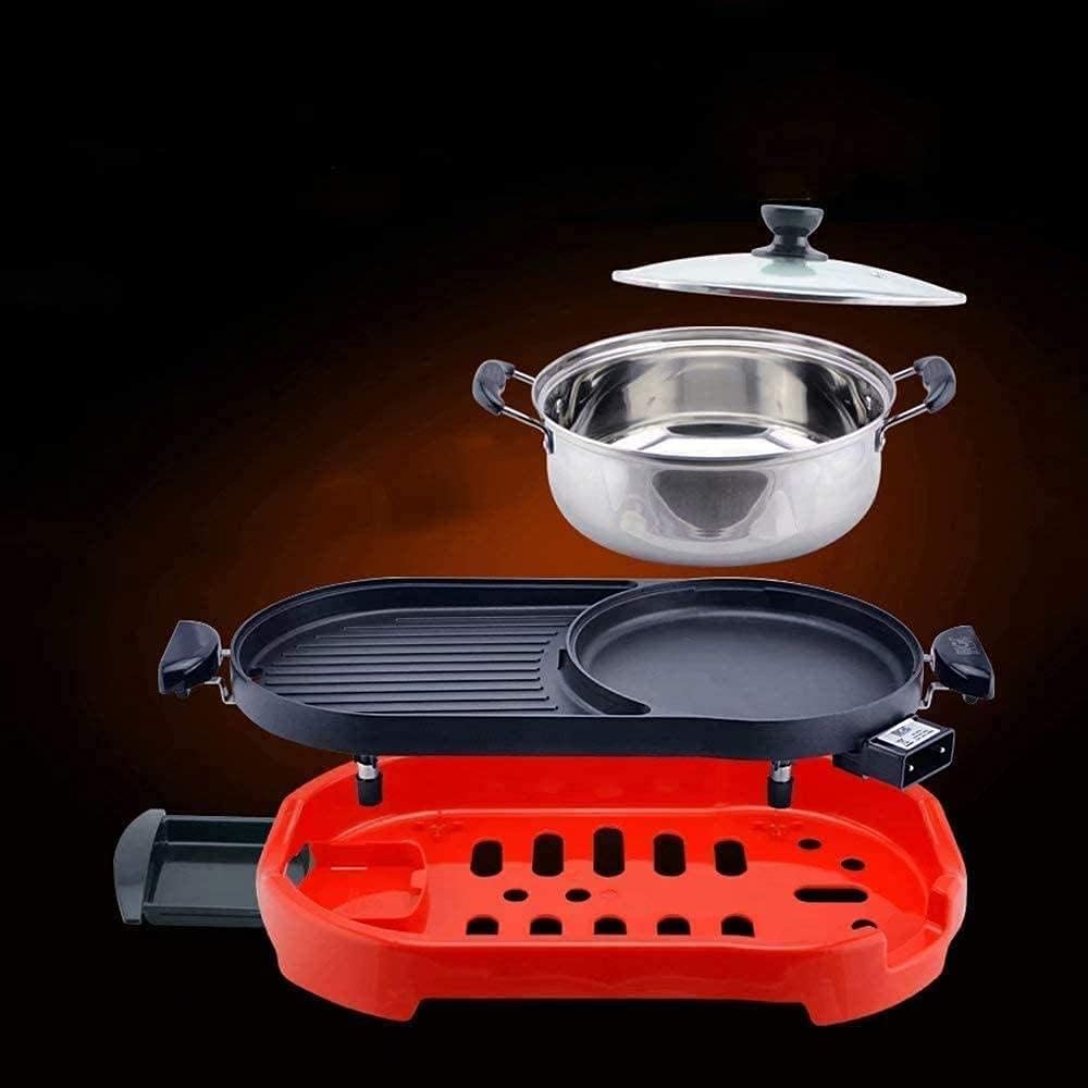 Pan Electric Barbecue/Hot Pot Hot Pot/Korean style smoke-free household oil leakage anti-slip fried fried hot pot multi-function one barbecue machine 2100W