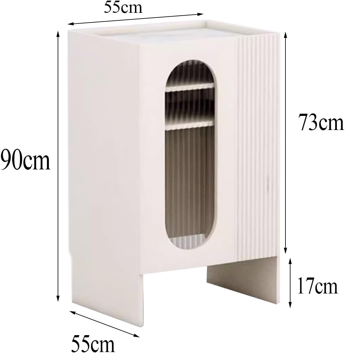 Small Storage Cabinet with Doors for Robot Vacuum and Mop Self Emptying, Side Table with Storage for Living Room with Adjustable Shelf for Kitchen Dinning Room