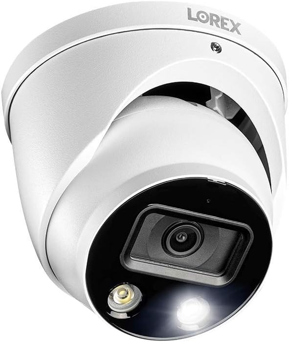 Lorex 4K Security Camera System, Ultra HD IP Indoor/Outdoor Wired POE Metal Dome Cameras and Smart Motion Detection, Active Deterrence Video Surveillance, 2TB 8 Channel NVR, 4 Cameras