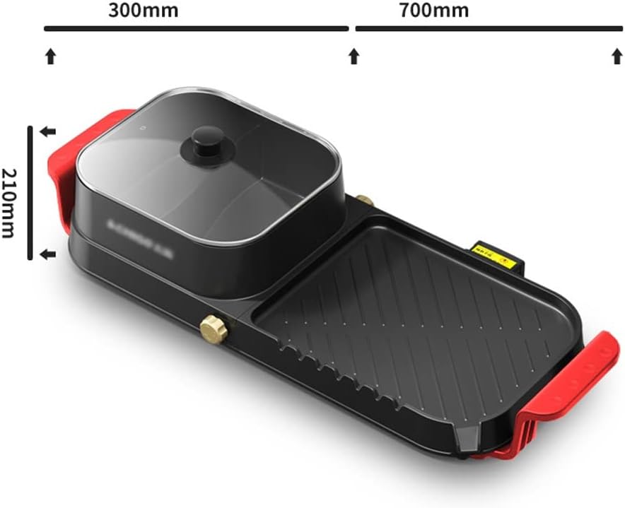 YYDS Hot Pot Visible Lid Roast Shabu Pot Electric Grill Pan Smokeless Non-Sticky Multi-Function Hot Pot Barbecue Grill Electric Grill (Color : Single Pot)