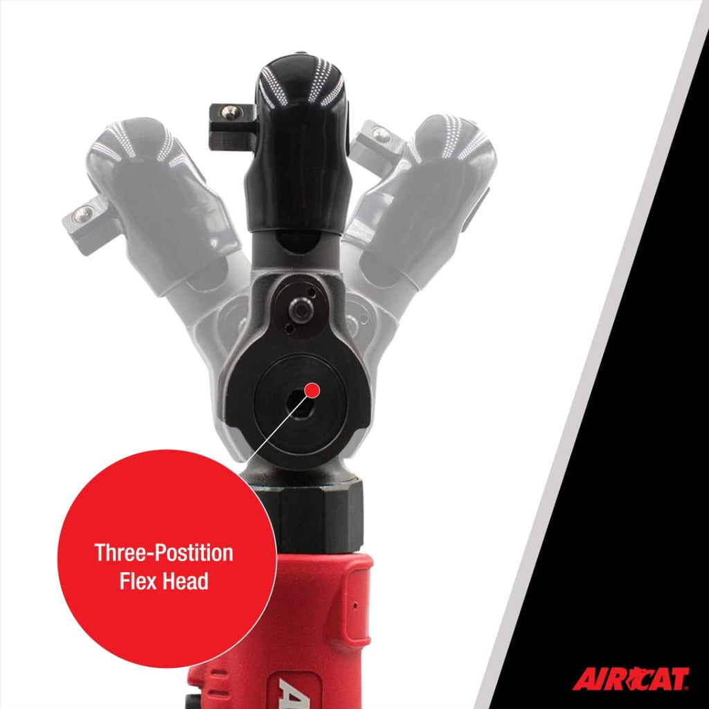 AIRCAT Pneumatic Tools 811: 1/4-Inch Flex Head Ratchet Wrench 240 RPM, 35 ft-lbs Maximum Torque