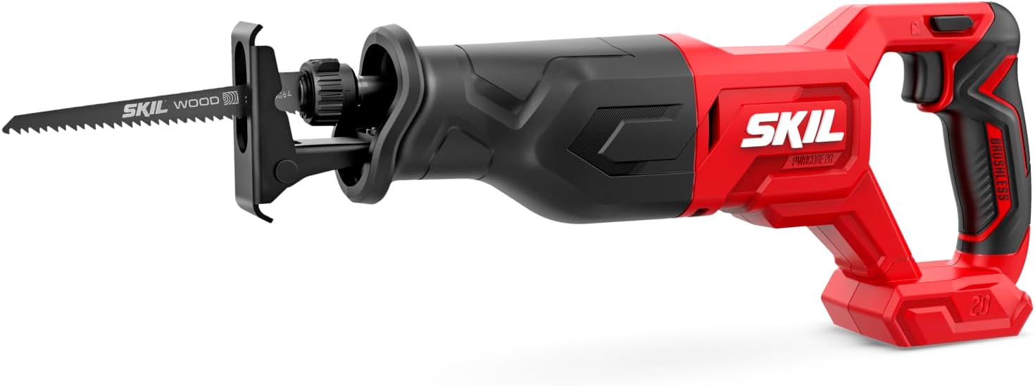 SKIL PWR CORE 20 Brushless 20V 6-Tool Power Tool Combo Kit, Includes 2.0Ah & 4.0 Ah Batteries, 60W Charger and Soft Bag - CB8006B-20