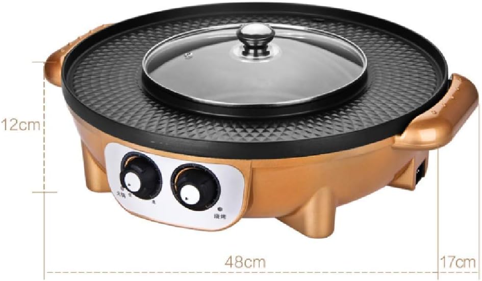 Barbecue Grill Electric Korean Barbecue Pot, Maifanshi Multifunctional Ceramic Pot Desktop Barbecue and Hot Pot Combo
