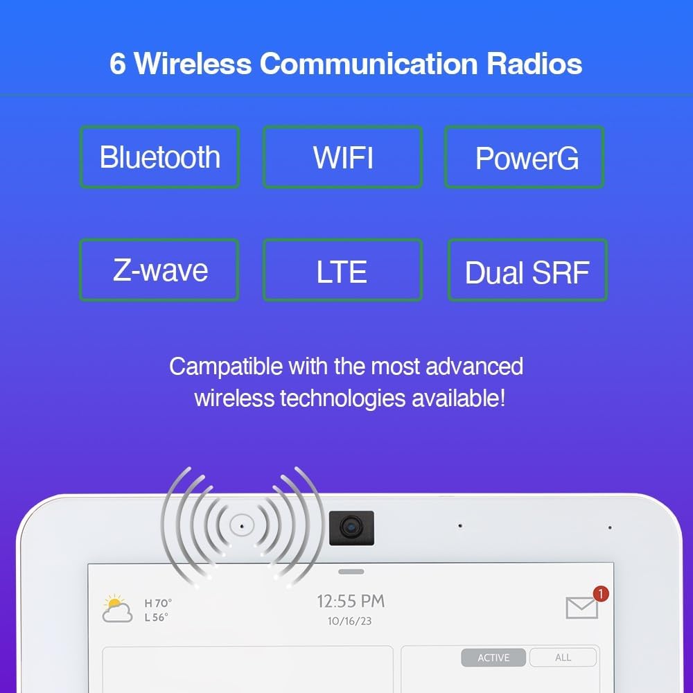 Qolsys IQ Panel 4: Wireless Smart Home Security System Alarm Panel for House Protection and Home Automation. Easily Integrate with Alexa, Window Alarms, Cameras and More. 319.5 MHz